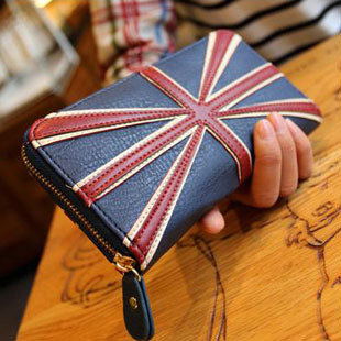 Hot Sale Female Purse Bag Women Wallets Brand Design High Quality 2015 New Zipper Leather Fashion Long UK Flag Wallet Handbags