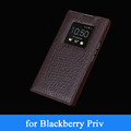 for Blackberry Priv Real Leather Case Window Designer Business Phone Cover for Black Berry Priv