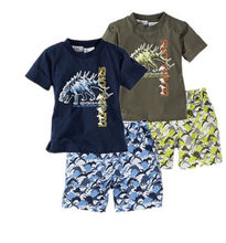 Free shipping Baby kids Summer Fall Beach suit Boys Dinosaur T-Shirt Pants Shorts Outfit Sets