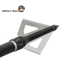 6pcs pack Hunting Shooting Tactical Archery Arrowhead Broadhead 100 Grain 3 Fixed Blades 2 Cutting Steel