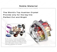Trendy Unique Platinum Plating Genuine Austrian Crystals SWA Elements Rings Jewellery Wholesale Ring 26 25mm Ri