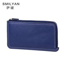 Smilyan solid genuine leather women coin wallets purses bag small fashion coin passport wallet card holder