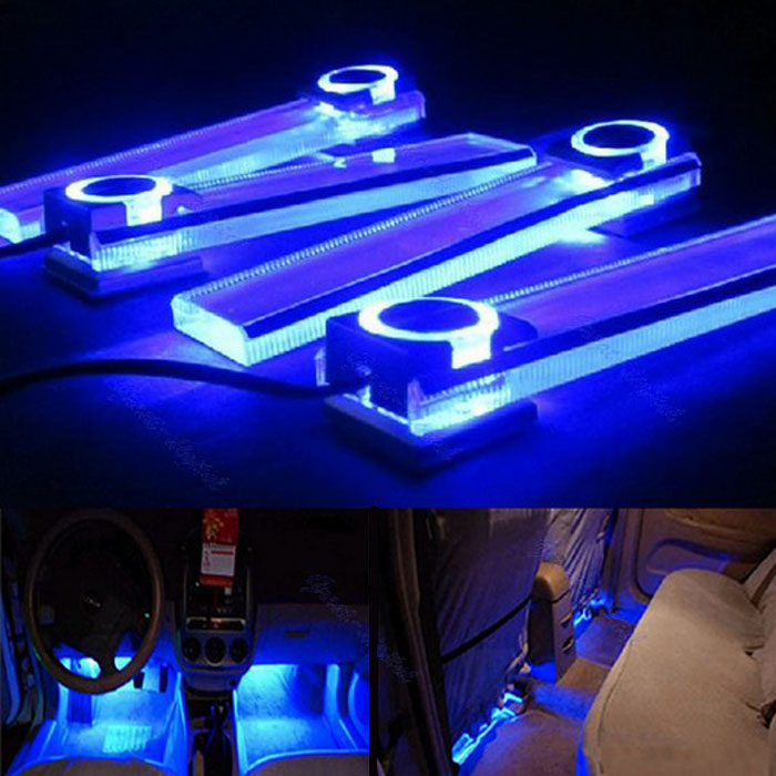 4 In 1 Car Charge Led Interior Decoration Light Floor