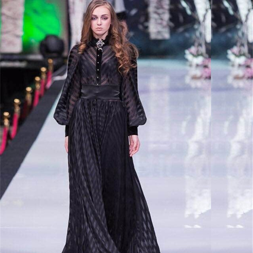 2015 women autumn fashion Dress elegant floor length vintage designer maxi dress long sleeve formal Dress D4531