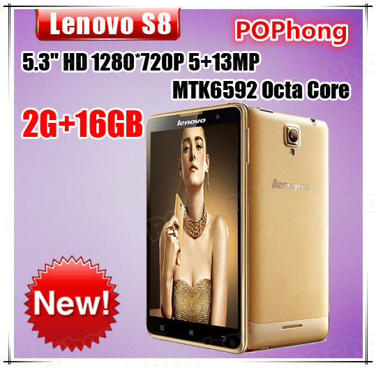 Lenovo S8 S898T Phone 5 3 inch 1280 720 MTK6592V Octa Core 2GB RAM 16GB ROM