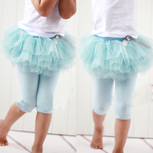Princess Girl Kids Culottes Leggings Gauze Pants Party Skirts Bow Tutu Skirt