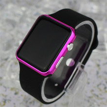 Hot New Square Mirror Face Silicone Band Digital Watch Red LED Watches Quartz Wrist Watch Sport