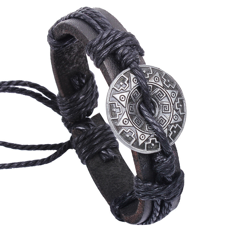 2014 New Fashion Charm Leather Bracelet Men Luxury Bracelets Bangles Vintage Jewelry for Women Bijoux Pulseira