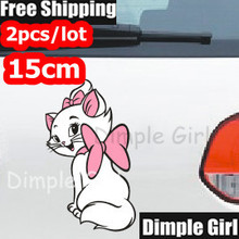 2pc Girlfriend Gift Novelty Automobiles & Motorcycles Exterior Marie Cat Stickers For Car Accessories On The Window Door Decals