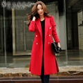 dabuwawa wool coat 2016 women s autumn winter double breasted long fashion casual elegant woolen overcoat