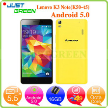 Original Lenovo K3 Note K50-T5 Android 5.0 Mobile Phone 5.5 inch 1920X1080P IPS MTK6752 64Bit Octa Core 13MP Dual SIM 4G FDD LTE