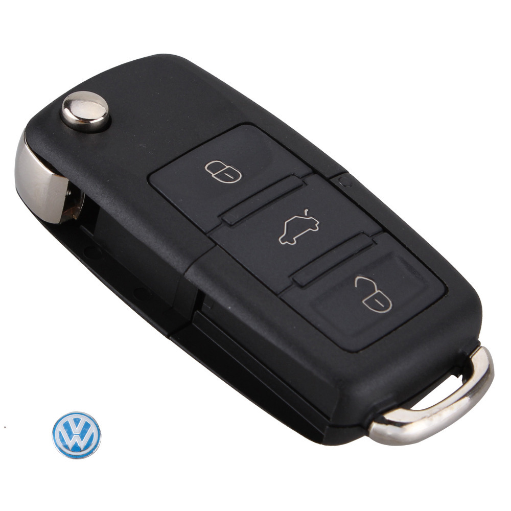Folding Car Remote Flip Key Shell Case Fob For Volkswagen Vw Jetta Golf Passat Beetle Polo Bora 3 Buttons Key Case BMHM476#C9