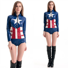 Girls Cosplay Clothing Captain America Adult Halloween Costumes Lady Cosplay Costume Cos Costume Make Up Party Dress B-3428