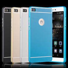 P8 Lite Slim Aluminum Case For Huawei Ascend P8 Lite Phone Luxury Metal Frame Acrylic Back