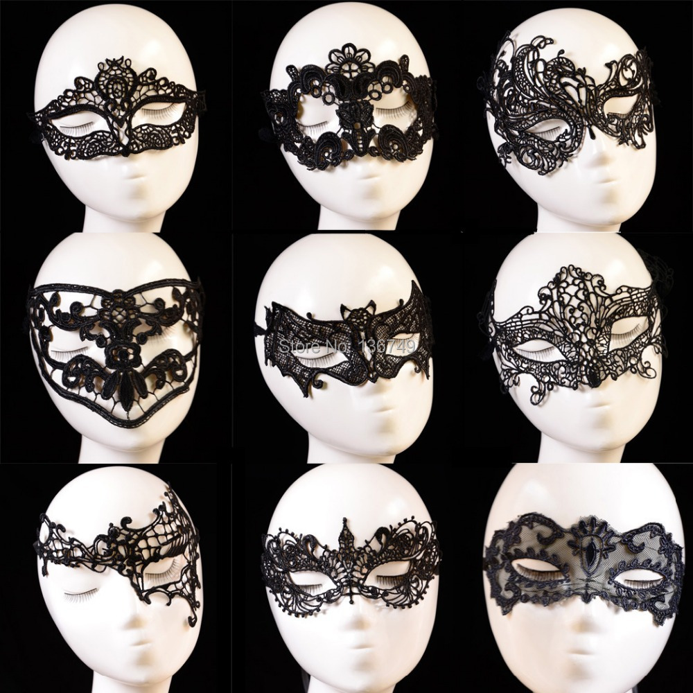 2015 9pcs/bag Wholesale New Cutout Eye Mask Lace Sexy Party Halloween