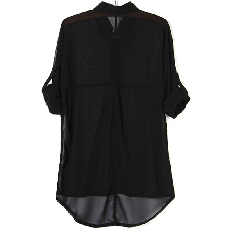 women blouse dress chiffon blusa vestidos (12)