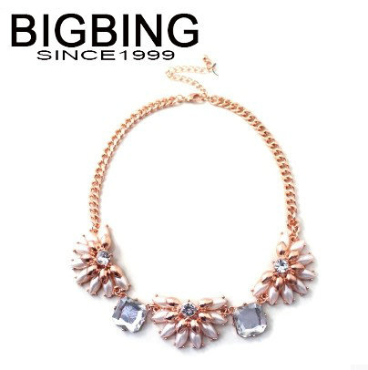 fashion-jewelry-fashion-Pearl-crystal-rose-gold-short-necklace-fashion ...