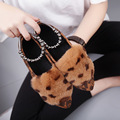 New spring shoes women flat shoes pointed toe soft fur flat shoes ladies single word buckle