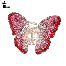 Elegant Crystal Butterfly Hair Claws Clips Accessories For Women Multicolor Jaw Clips Free Shipping
