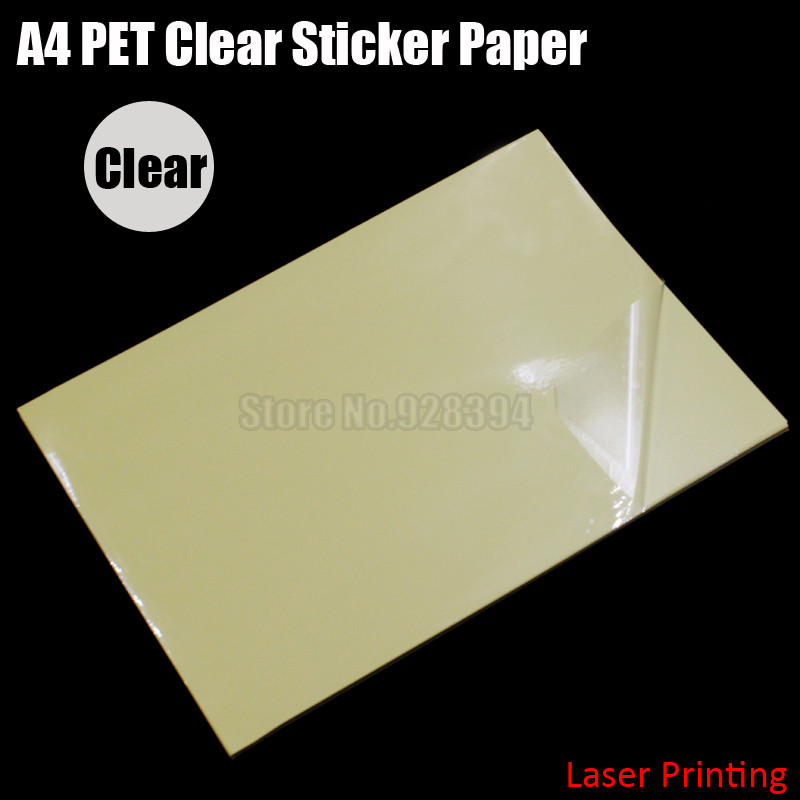 Clear Transparent See Through Glass Waterproof A4 Polyester Laser Printer Labels 