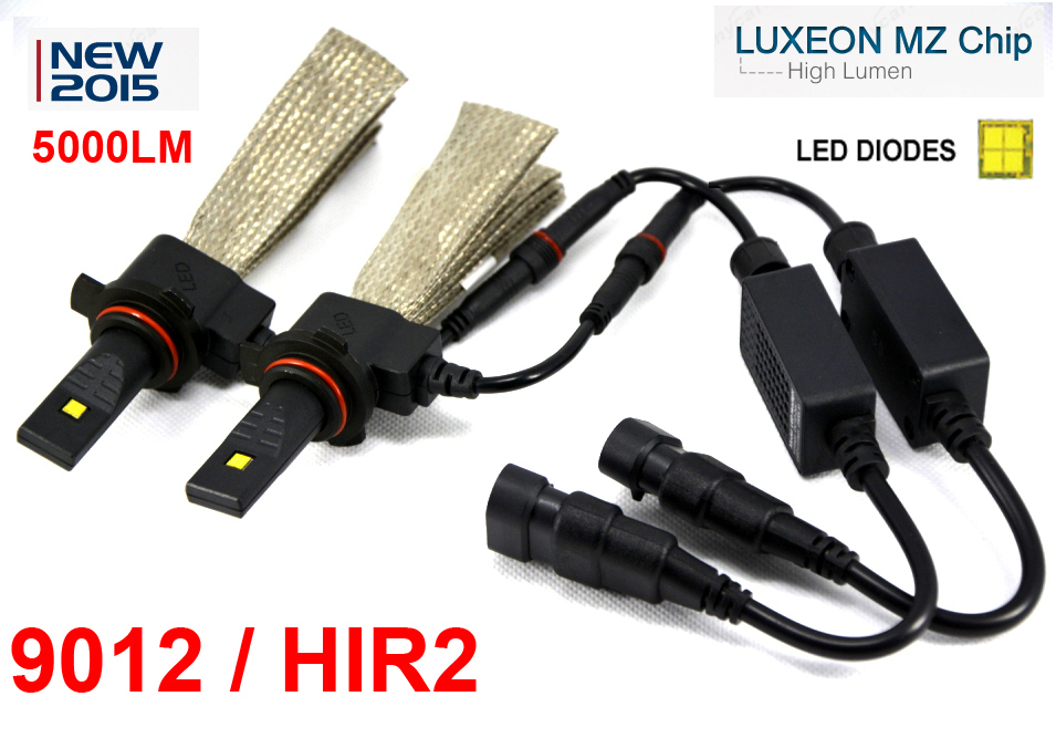 1 Set 9012 / HIR2 40W 5000LM CREE / Philip Auto LED Headlight Lamp LUXEON MZ Chip Xenon White 12/24V Copper Belt H7 H11 9005/6