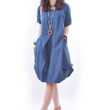 2016 New summer maternity dresses cotton and linen plus size women’s dresses pregnant dresses 16084