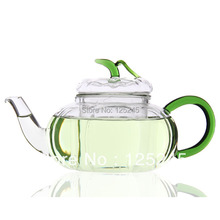 hand made heat resistant glass teapot glass tea pot with infuser pumpkin shape 700ML free shipping