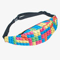 Geometric 3D Printing running belt leg bag fanny pack for women pochete waist bags Zohra 2016