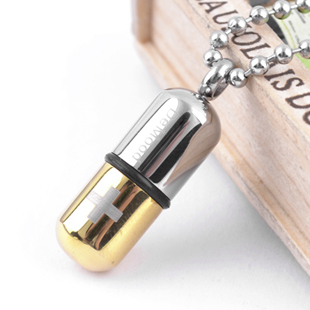 male steel s pill necklace shape necklace Cross cross pendant pendant men Free shipping.jpg
