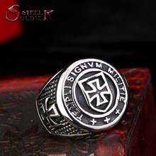 Steel soldier New Arrival cross Knights Templars ring men stainless steel unique jewelry exquisite men ring