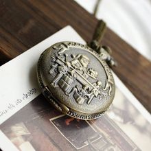 Merry Christmas Santa Claus Children Xmas Gift Necklace Relogio De Bolso Pocket Watch Relogio De Bolso