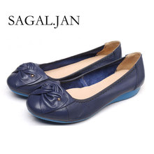 Plus size(34-43) Women Genuine Leather Flat Shoes Woman Work Shoes Newest Fashion Female casual single shoes women Flats Soft