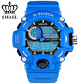 New SMAEL Brand Sports Watches Blue Waterproof LED Digital Quartz Dual Display Watch Men s Wrist