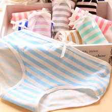 2015 Hot Brand Panties Stripes Navy High Quality Bowknot Tanga Lovely Cute Sexy Underwear Women Panties Cotton Briefs 3NK064