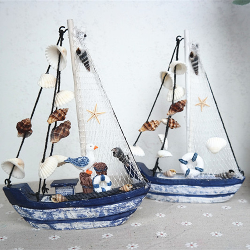  DIY Wedding Gift Craft Nautical Decor Small Sailboat Wood Boat