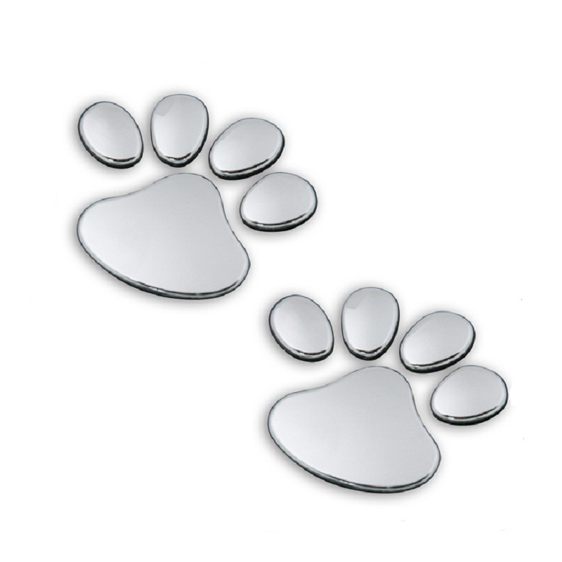 120 pairs lot Wholesale 3d dog paw car auto sticker decals badge for Audi Mazda