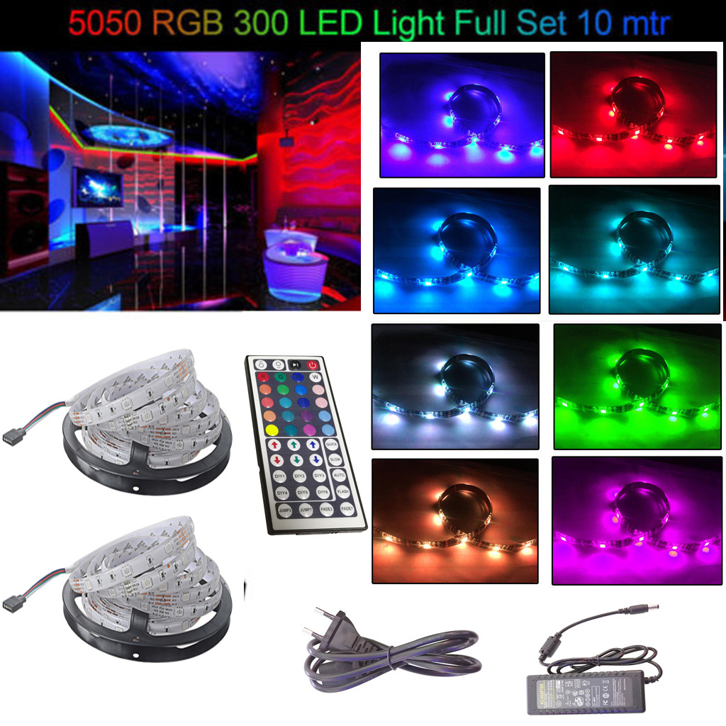 5M/10M 3528 SMD RGB 300/600 LEDs Strip Light String Tape IR Remote Control 5M/10M 3528 SMD RGB 300/600 LEDs Strip Light String Tape IR Remote Control
