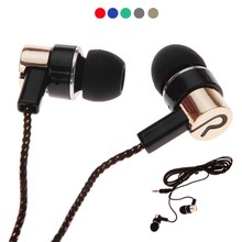 1.1m Wired Earphones Jack Standard Noise Isolating Reflective Cloth Line 3.5mm Stereo In-ear Earphone Earbuds Headphone with Mic