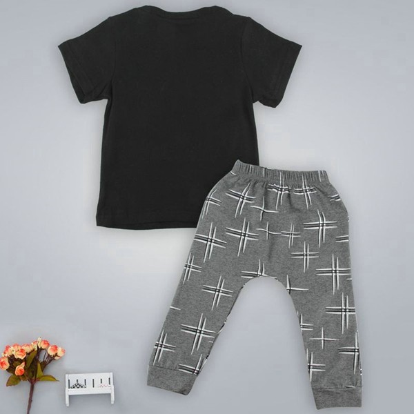 2016 summer baby boy clothes set cotton short sleeved letter t-shirt+pants 2pcs baby boy suit 05