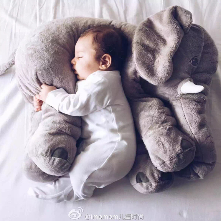2016 New Born Baby Elephant Pillow Cushion Bolster Gift Doll Stuffed Elephant Sleeping Toy Children Room Bedding Decoration Toy