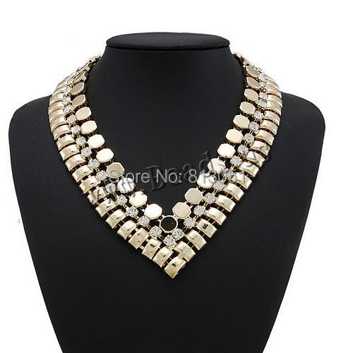 Free shipping!!!Zinc Alloy Necklace,hot sale, , with 1.9Inch extender chain, gold color plated, with rhinestone, nickel