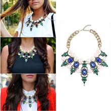Fashion Chic women Brand luxury Crystal Necklaces Pendants Waterdrop Resin Vintage choker statement necklace jewelry