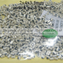 100 шт./лот 2 * 4 * 3.5 мм SMD микро-переключатель MP3 MP4 MP5 сотовый телефон планшет питания для ПК сенсорный выключатель 2 x 4 x 3.5 мм выключатель кнопка