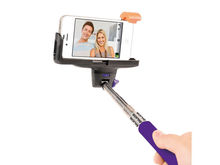 Bluetooth Selfie stick Handheld Monopod with Smartphone Adjustable Remote Wireless for iPhone Samsung IOS Android Purple