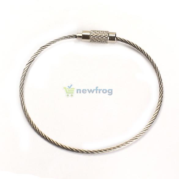 20PCS set Stainless Steel Wire Keychain Cable Key Ring for Outdoor Hiking S7NF
