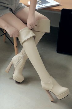 2015 новинка высокие каблуки высокие тай для женщин зимнее осень над коленом эластичной ткани сапоги