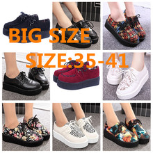 Creepers shoes 35-41 women Shoes zapatos mujer plus size ladies creepers platform shoes Women Flats shoes