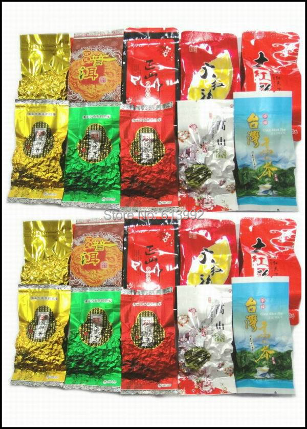 20pcs Different Flavors Oolong Tea Milk oolong tea Ginseng oolong Tie guanYin DaHongPao Puer tea Free
