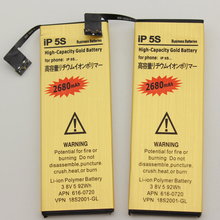 2 PCS Gold Battery For iPhone 5S 5C 1560mAh Mobile Phone Batteries 3 8V With Free