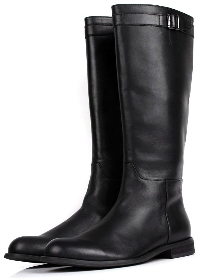 mens black knee high boots large size mens boots genuine leather fashion mens black knee high boots large size mens boots genuine leather fashion
